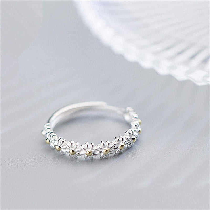Anillo ajustable con margaritas esmaltadas (imagen 5)