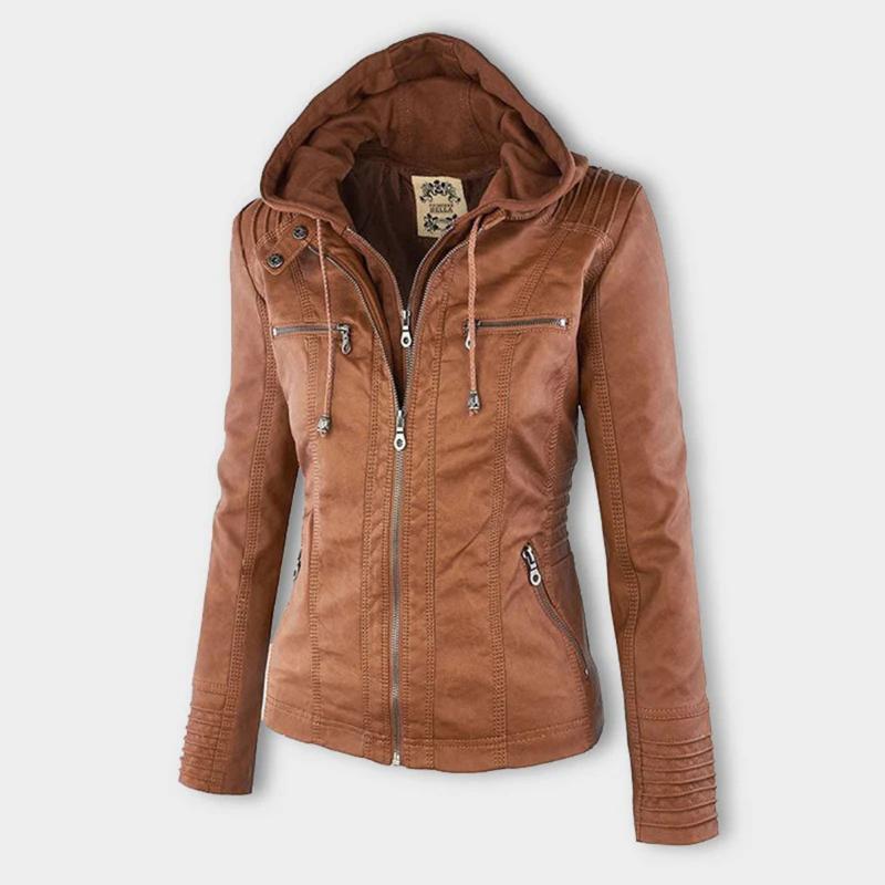 Chaqueta de Piel con Capucha — modelo Jimena (imagen 9)