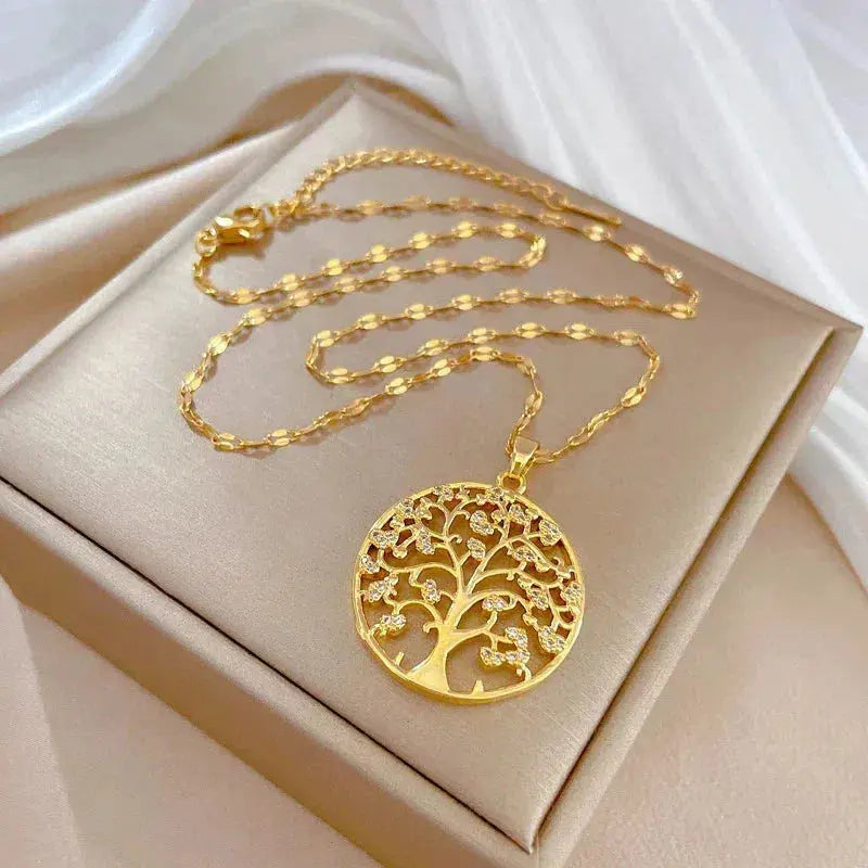 Collar de las Raíces de la Vida en acabado dorado