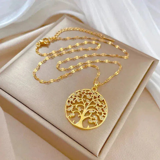 Collar de las Raíces de la Vida en acabado dorado