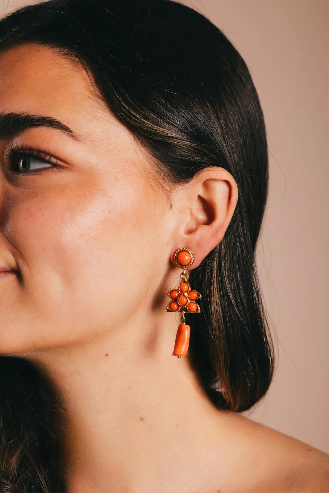 Pendientes Flor Coral Colgante PEN24 (imagen 2)