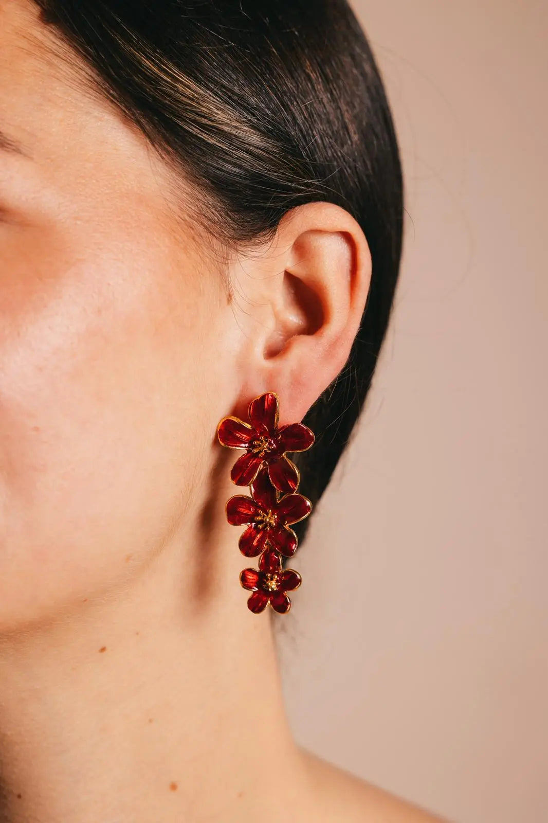Pendientes Carmeron Triple Flor PEN07 (imagen 2)