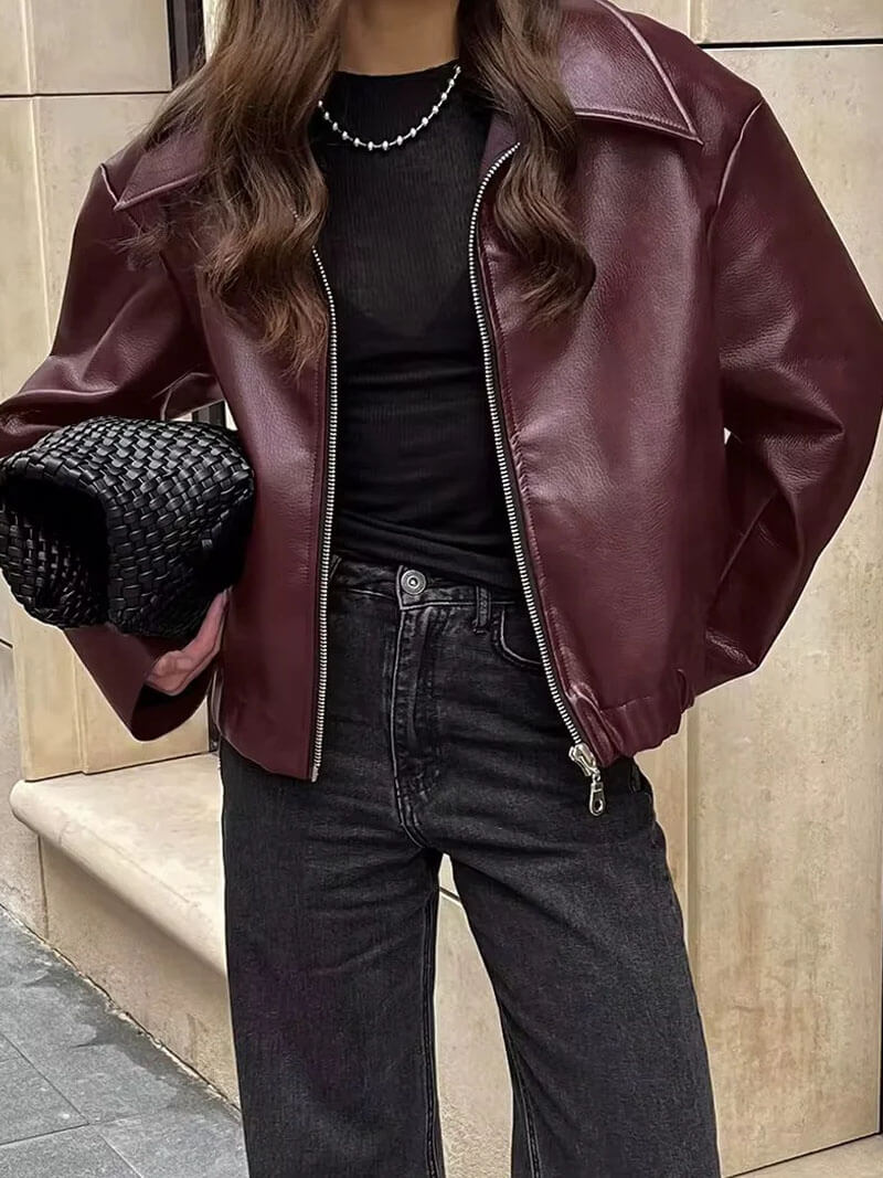 Bomber Cuero — modelo Inaya (imagen 2)