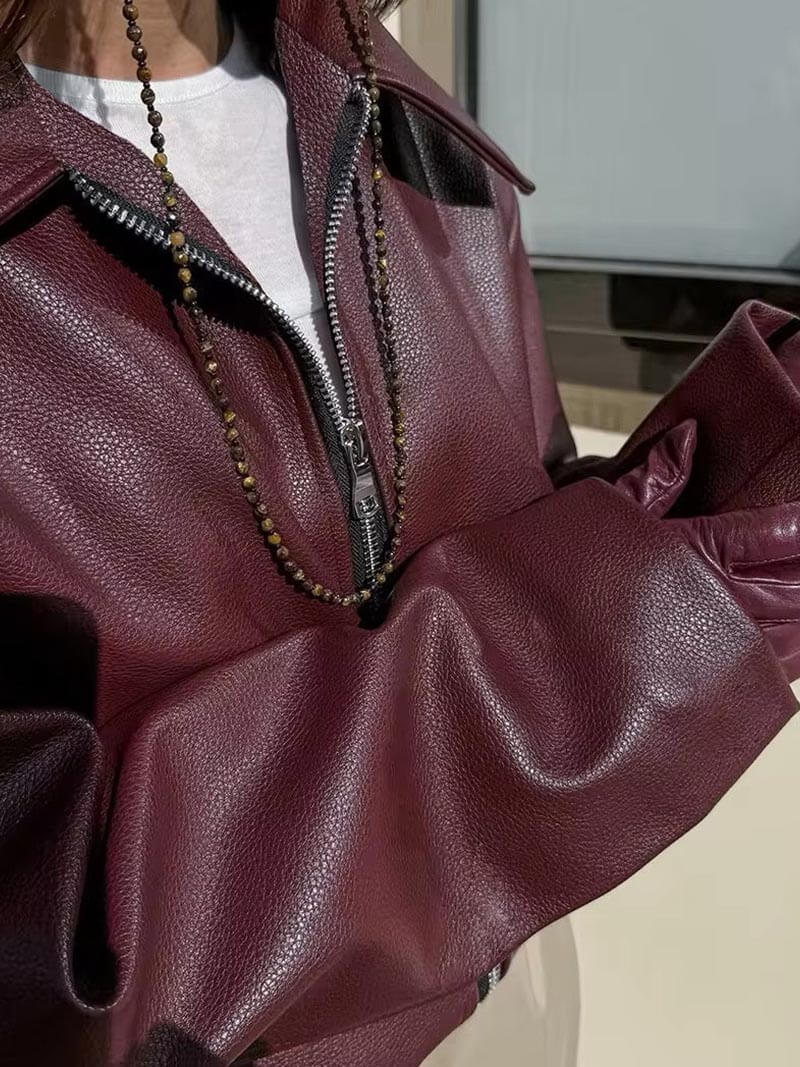 Bomber Cuero — modelo Inaya (imagen 4)
