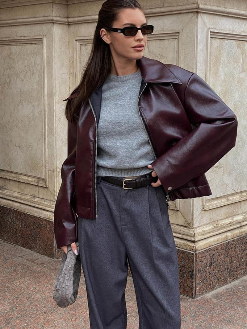 Bomber Cuero — modelo Inaya (imagen 3)