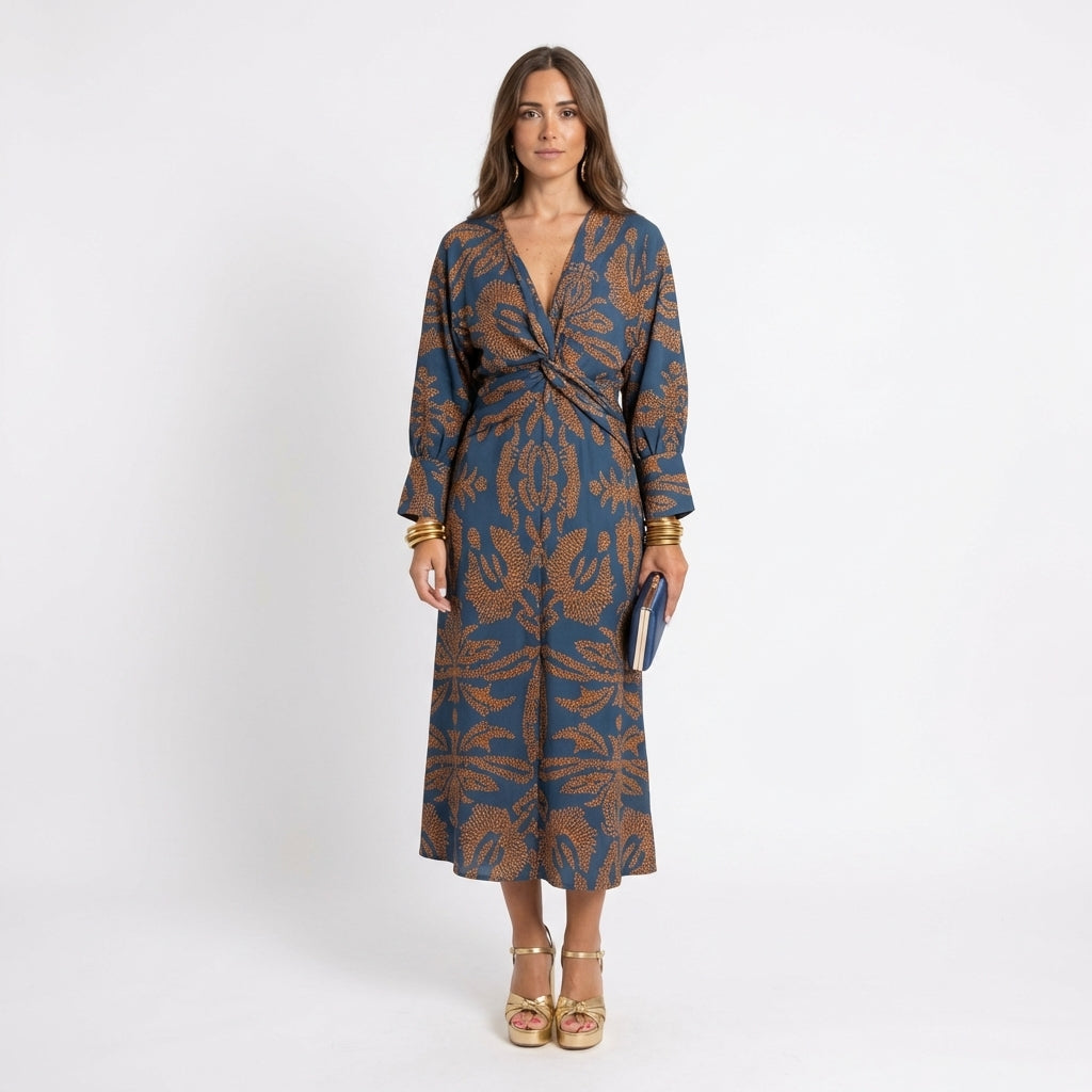 Vestido mujer elegante midi — modelo Vestido Salma (imagen 4)