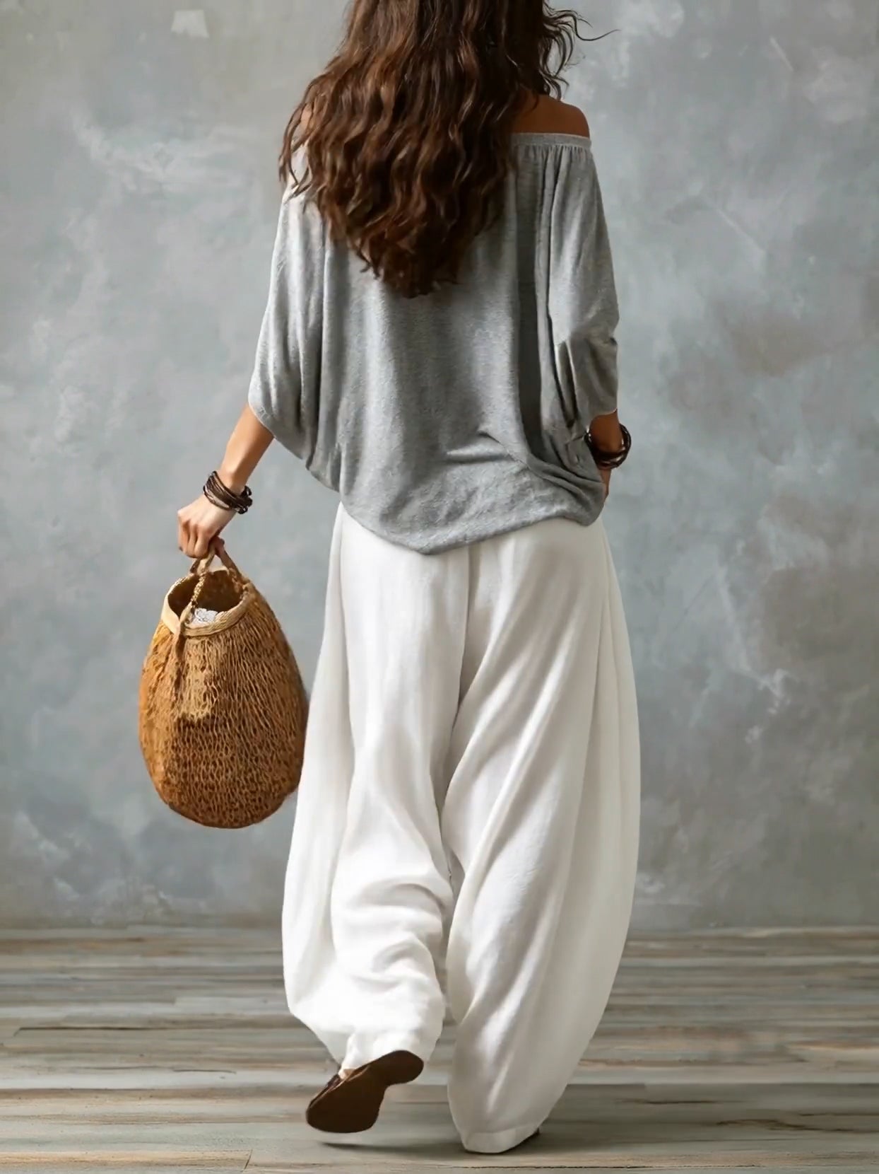 Luna · Conjunto de hombros descubiertos y pantalón fluido (imagen 11)