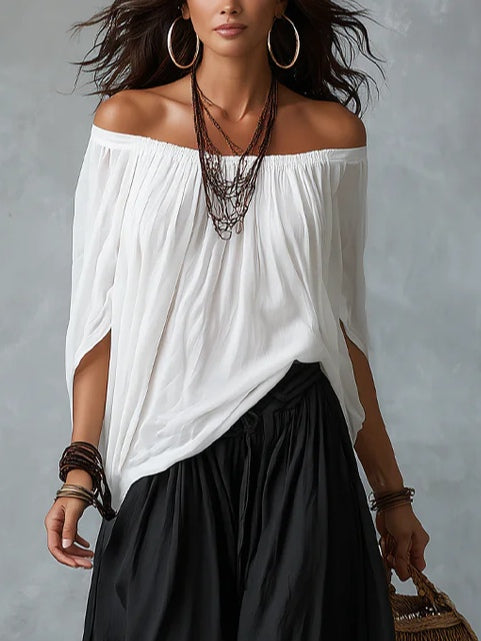 Luna · Conjunto de hombros descubiertos y pantalón fluido (imagen 2)