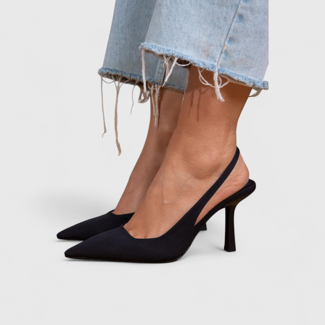 Slingback de ante con tacón kitten — modelo Sara (imagen 3)