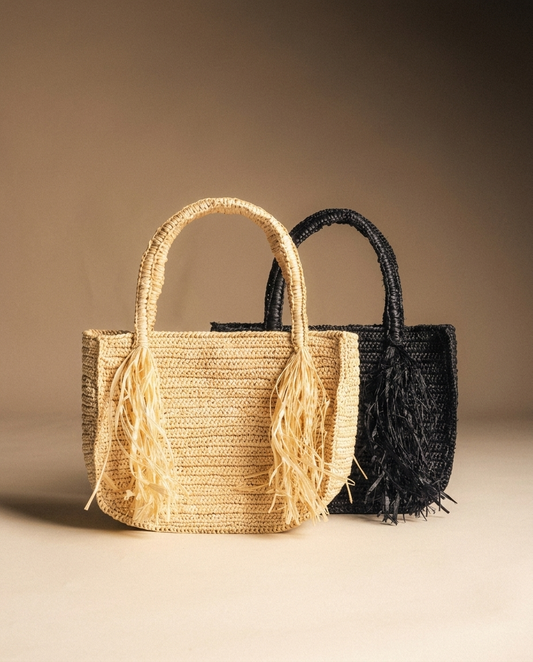 Bolso de Mano de Rafia Sylvie - Estilo Natural y Sofisticado