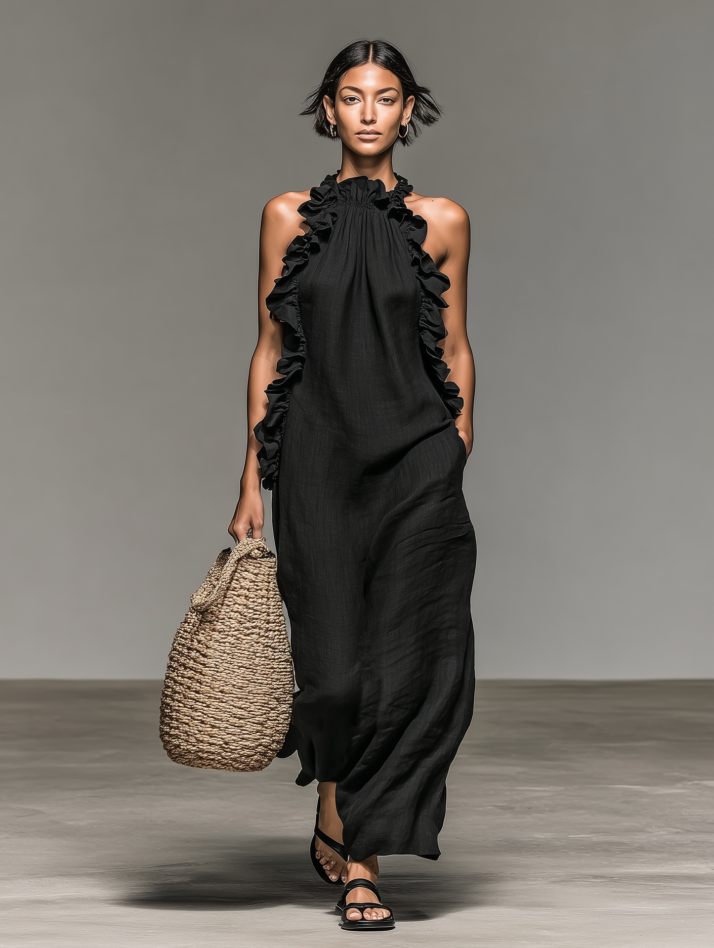 Vestido Maxi con Bolsillos — modelo Luna™