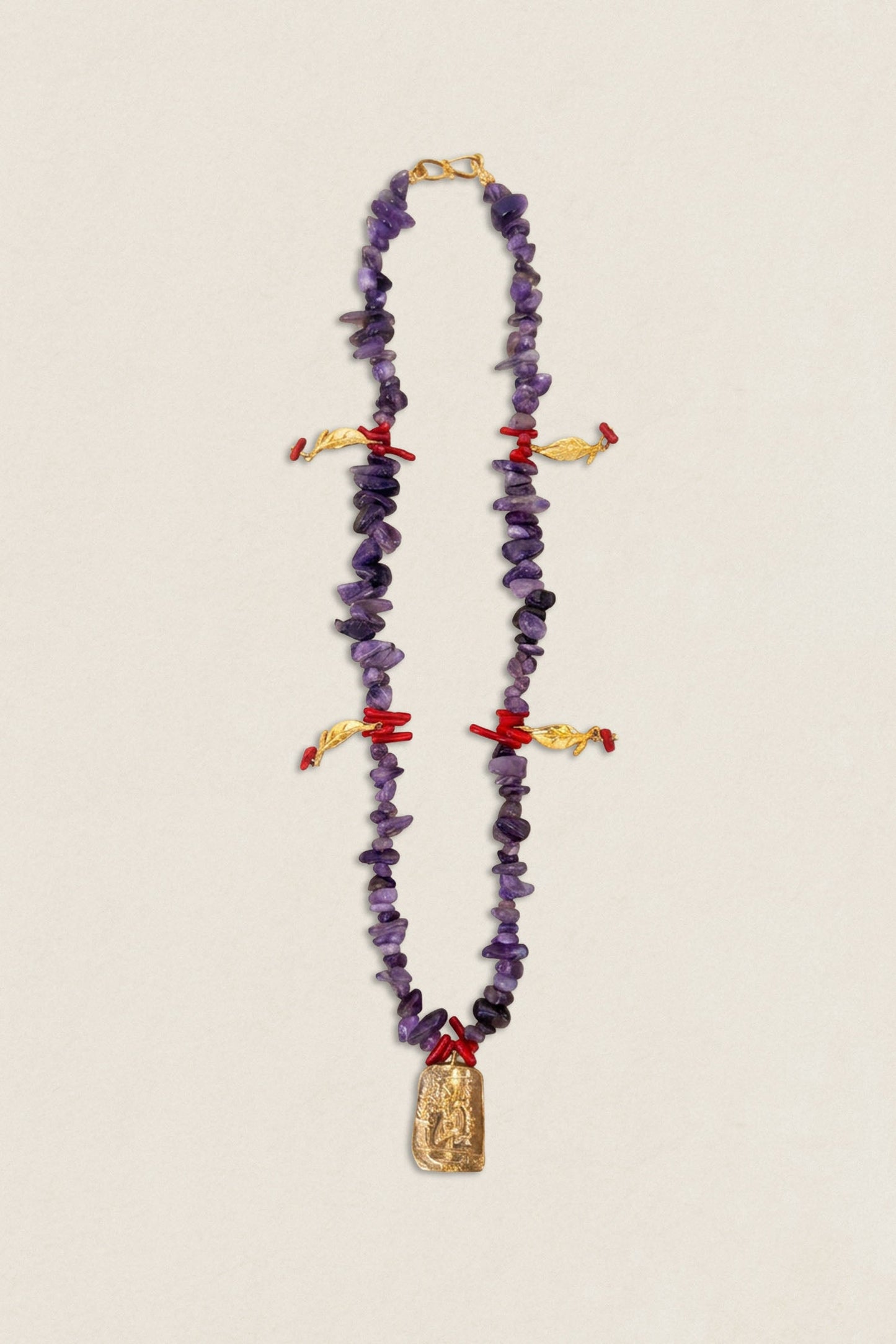 Collar Mauve Medalla Rectangular CO97