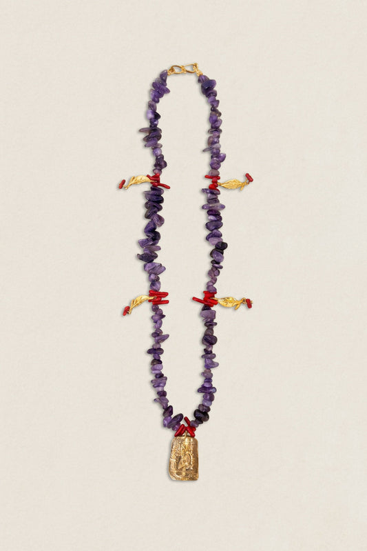 Collar Mauve Medalla Rectangular CO97