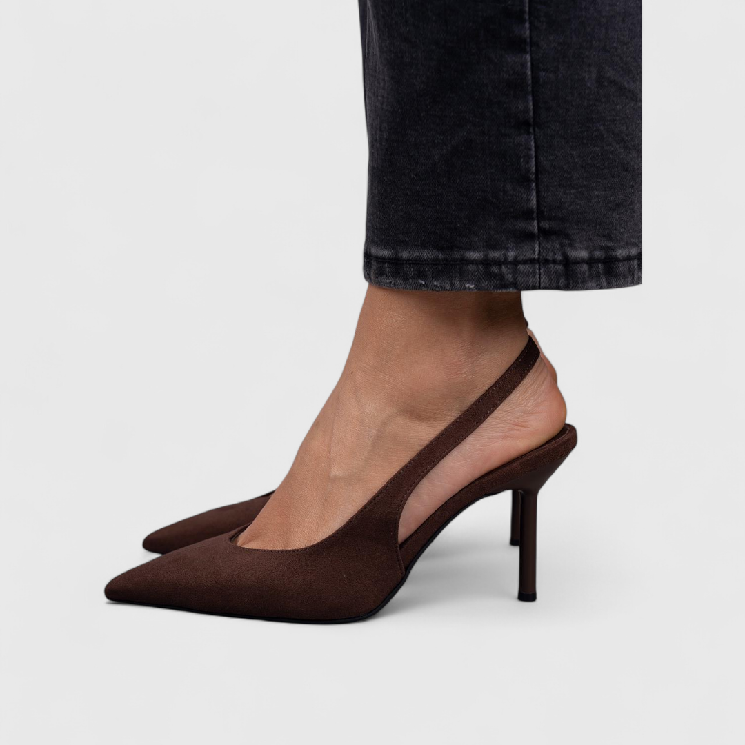 Slingback de ante con tacón kitten — modelo Sara (imagen 2)