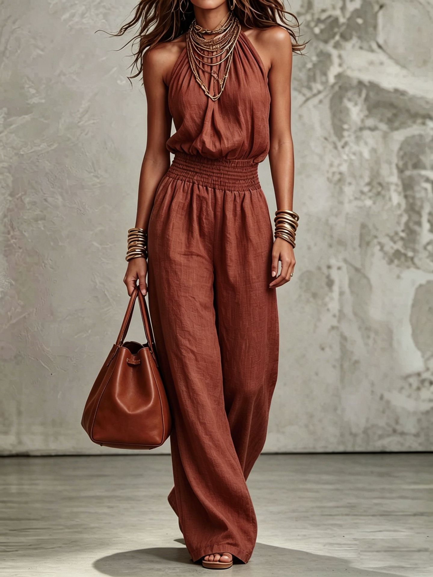 Lara - Mono Boho Casual con Escote Halter y Fluido (imagen 12)