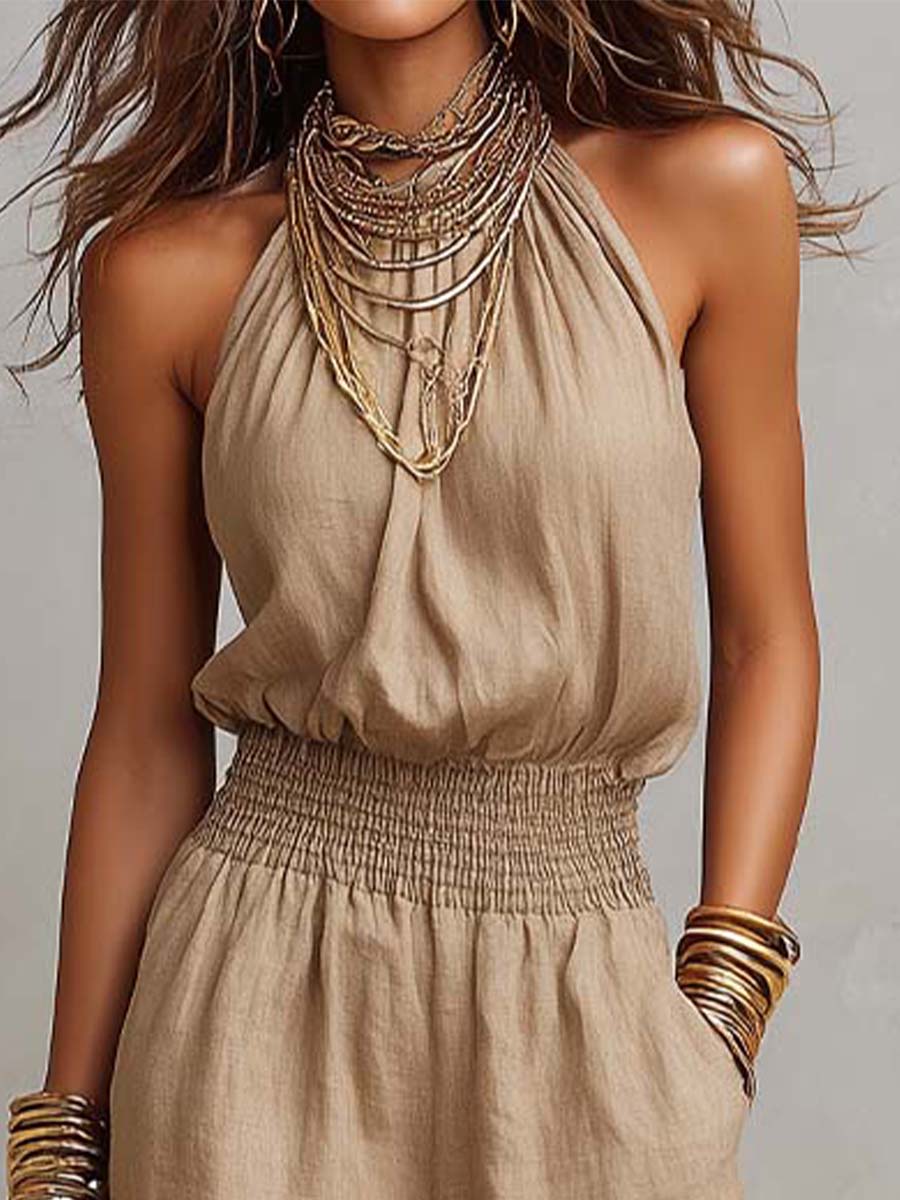 Lara - Mono Boho Casual con Escote Halter y Fluido (imagen 9)