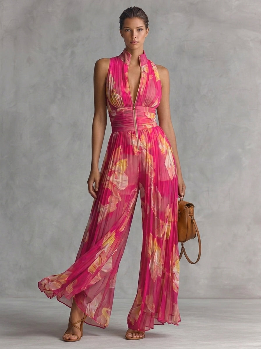 Nicole - Mono Plisado Floral Fucsia (imagen 6)