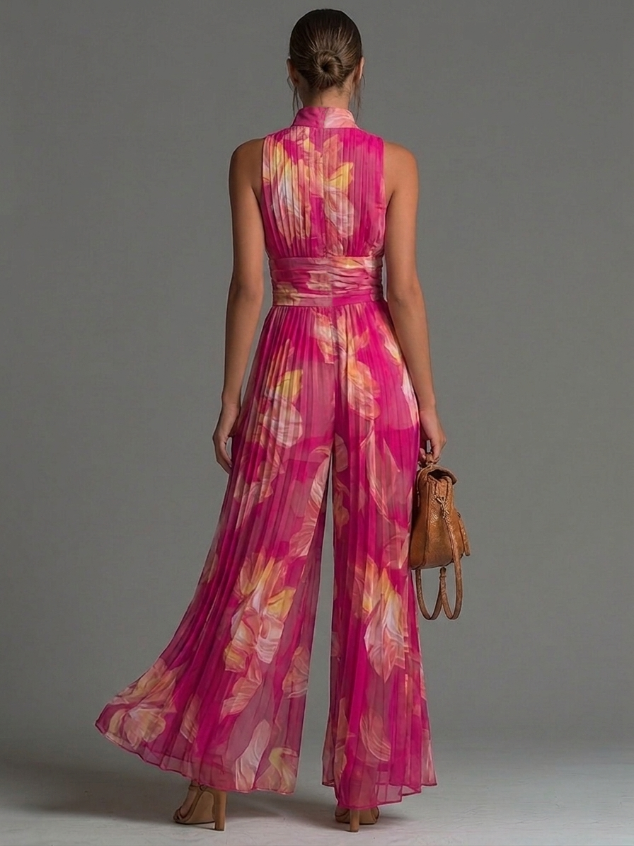 Nicole - Mono Plisado Floral Fucsia (imagen 7)