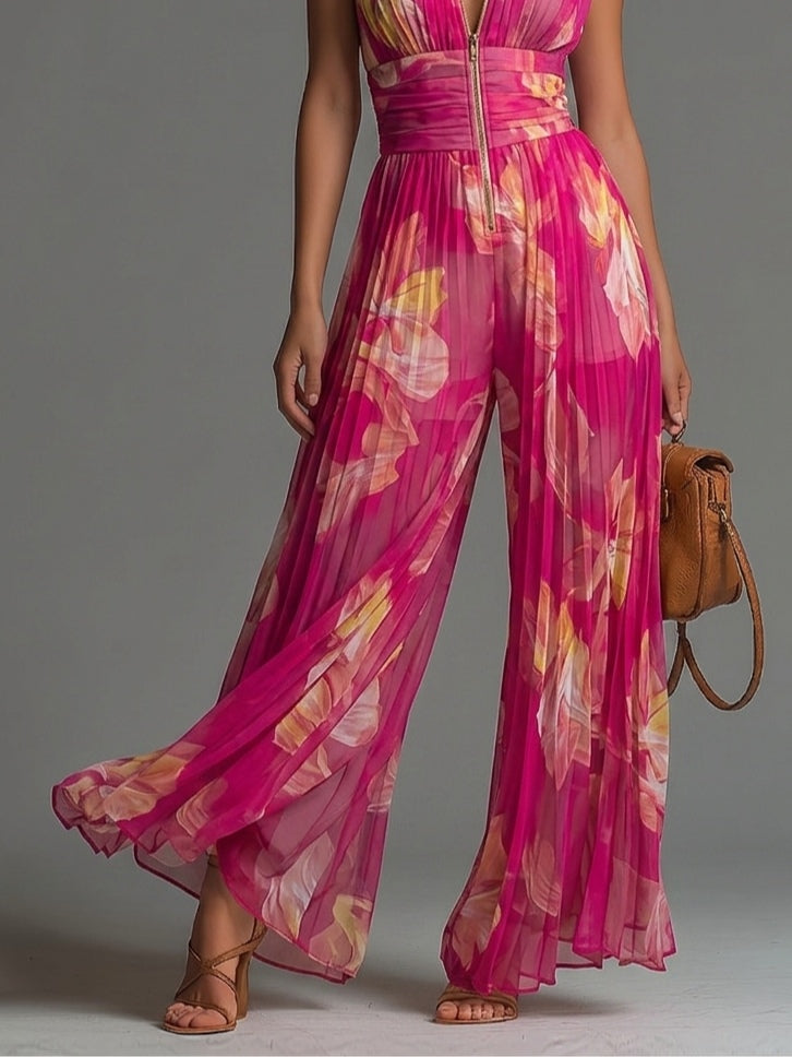 Nicole - Mono Plisado Floral Fucsia (imagen 9)