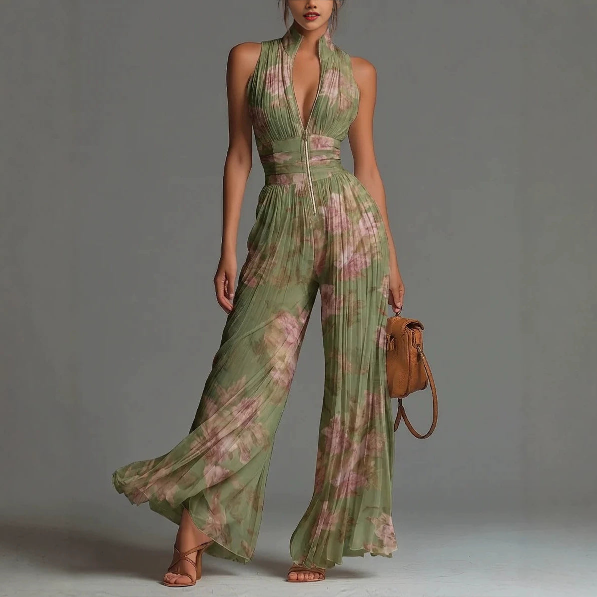 Nicole - Mono Plisado Floral Fucsia (imagen 2)