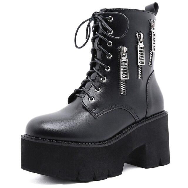 Botas de plataforma con cremallera — modelo Nora