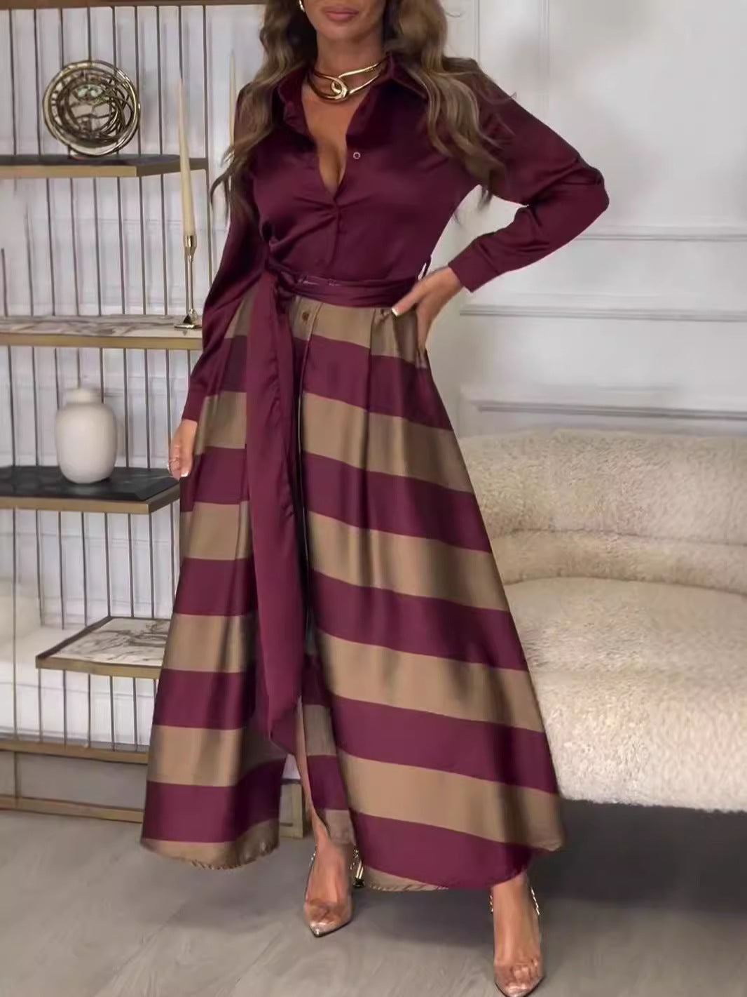 Diseño rayado con aire sofisticado — modelo Vestido Bianca (imagen 4)