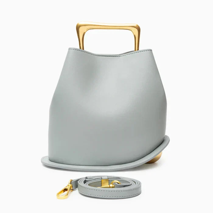 Bolso bucket minimalista con asa dorada — modelo Soralla (imagen 12)