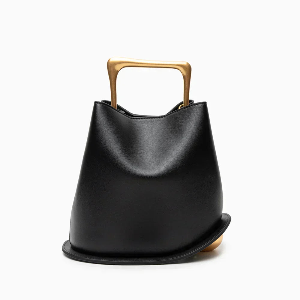 Bolso bucket minimalista con asa dorada — modelo Soralla (imagen 2)