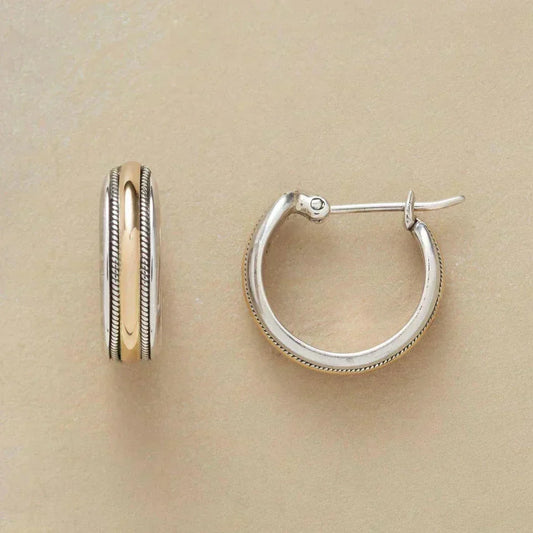 Pendientes de aro con diseño vintage Golden Line